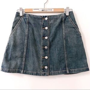 Aritzia Wilfred button front denim skirt